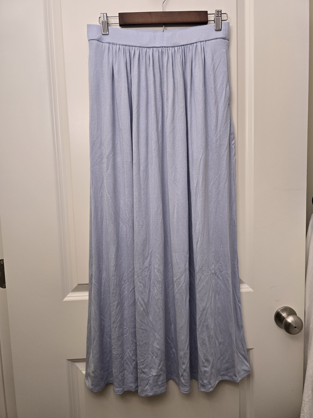 OGL Tencel-Linen 2Pcs Set Round Neck Top & A-Line Maxi Skirt with Pockets - Picture 6 of 16